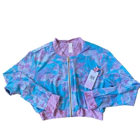 LoveShackFancy x Hurley New Size Small Under The Sea Cropped Bomber Jacket NWT - Picture 5 of 8